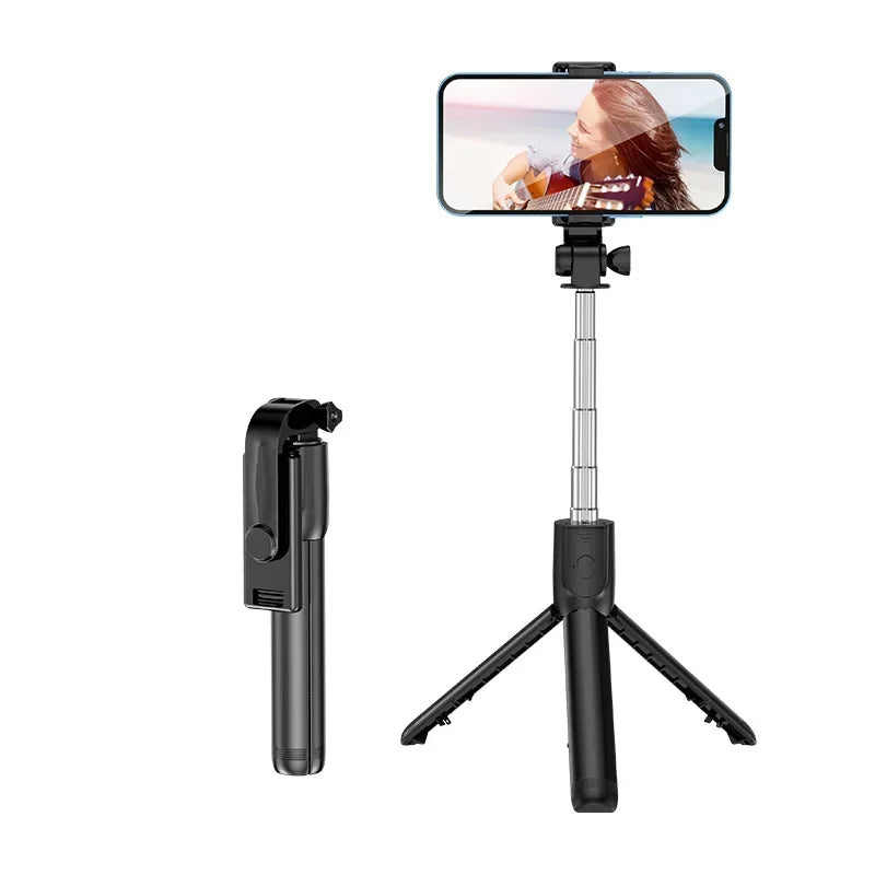 Extendable Selfie Stick Tripod with Phone Tripod for Group Selfies Live Streaming Video Recording Compatible with All Cellphones